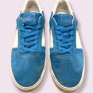 Valentino Rockstud Sneakers Suede Blue